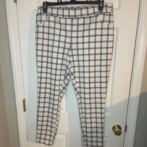 White and black stretch slacks